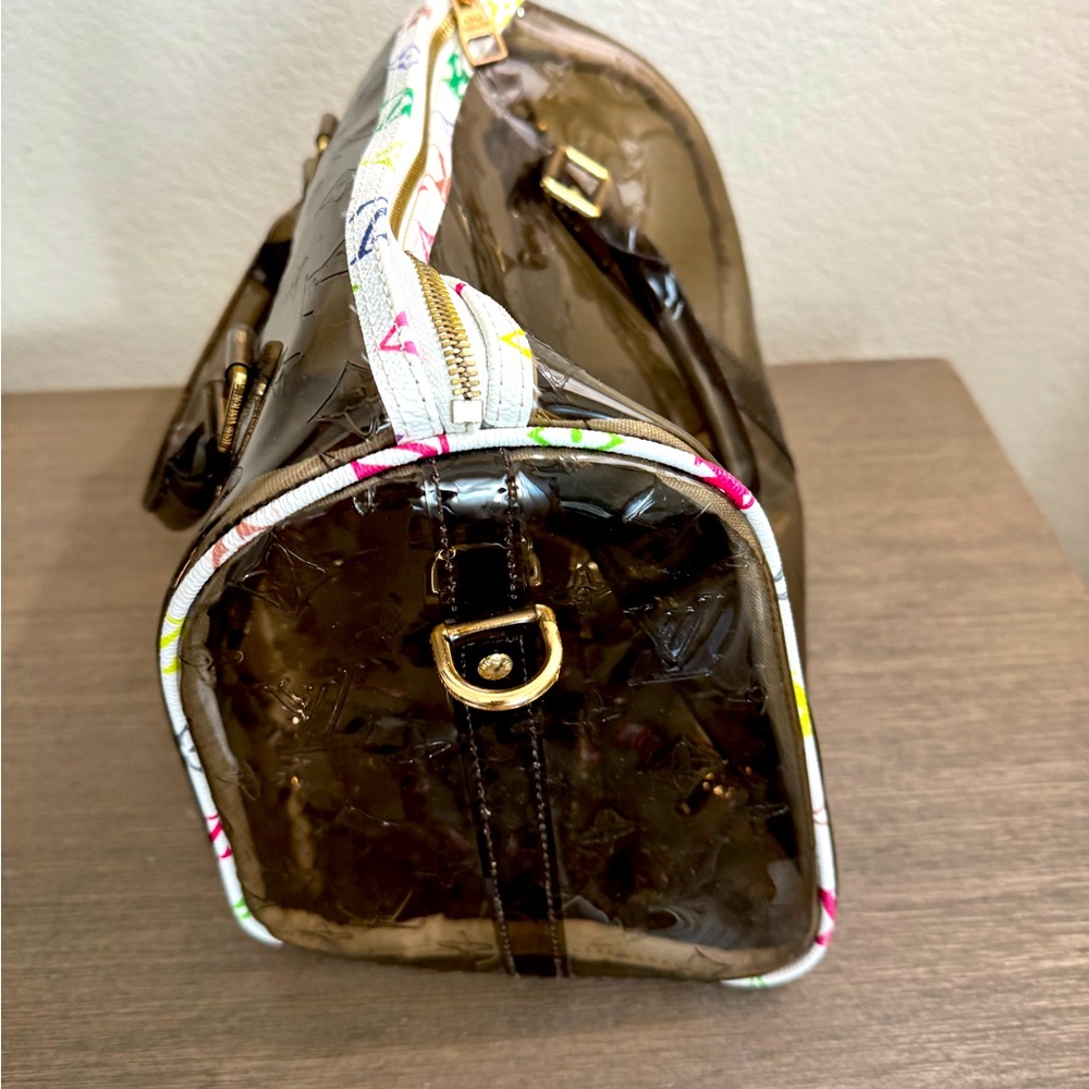 Elegant Transparent gray Satchel. Clear bag. Gently used. LV print.